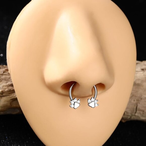 Unisex Surgical Steel Septum Ring 16g Gold Stainless Steel Nose Hoop Jewelry - Picture 8 of 9